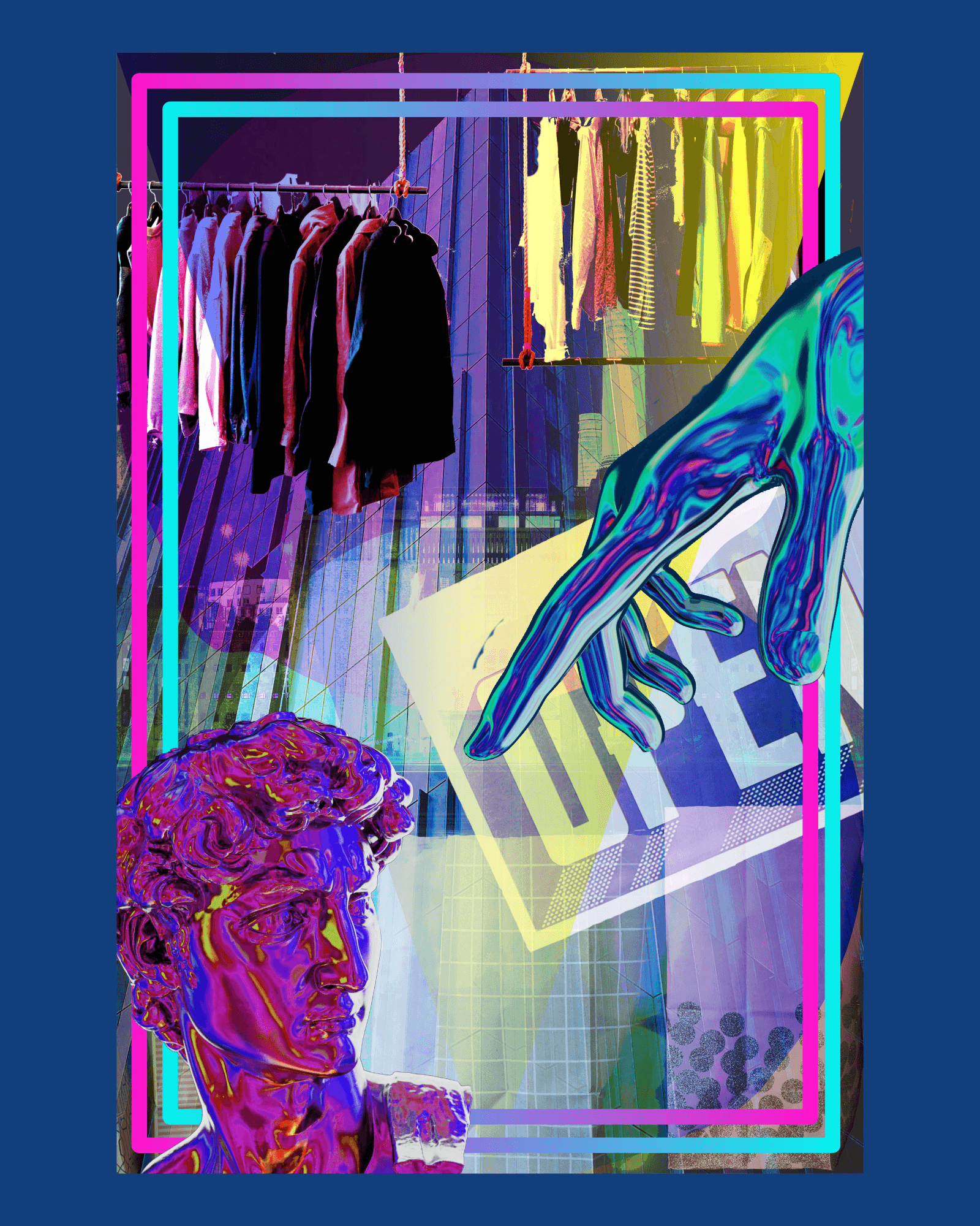 Digital collage representing The Commerce Level of the Ark-City of Rime.